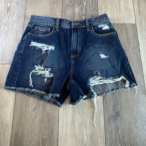 Dark wash jean shorts